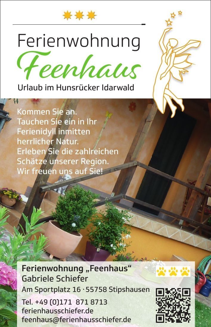Ferienwohnung Feenhaus * Urlaub im Hunsrücker Idarwald