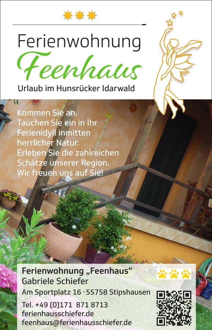 Ferienwohnung Feenhaus * Urlaub im Hunsrücker Idarwald